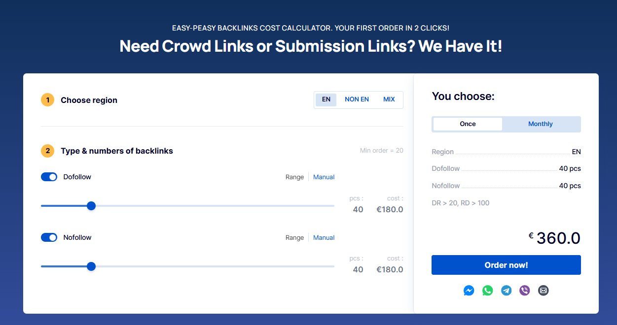 backlinks cost calculator